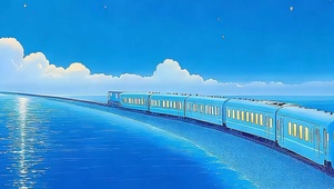 夜景海景火车带鱼屏