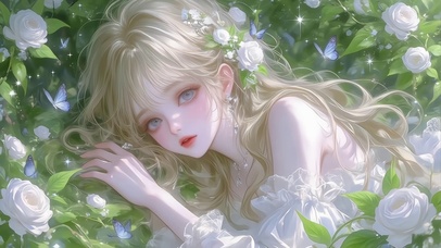 蓝蝶白花梦仙踪