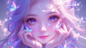 眼睛里有紫色星星