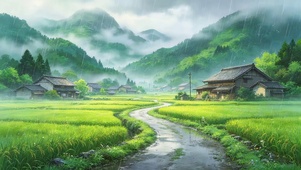 乡村稻田小路