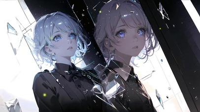 AI镜面少女可爱治愈炫酷图
