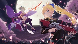 樱花下姐妹花