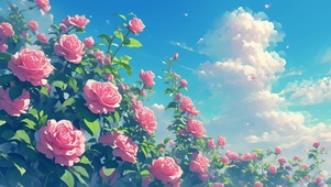 蓝天玫瑰