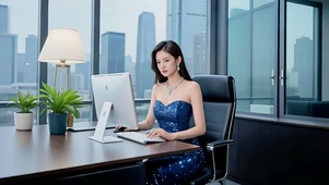 高级办公室里的白领美女高管