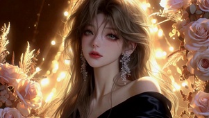 暖光玫瑰氛围感美少女
