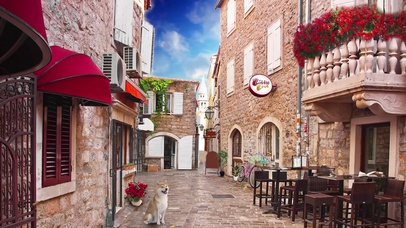 早晨的老街咖啡厅