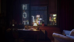雨夜窗台