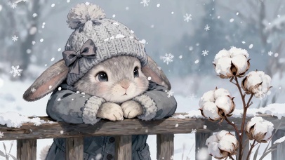 冬雪萌系长耳兔