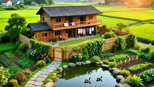 夕阳农家小院