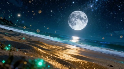 月夜荧光海
