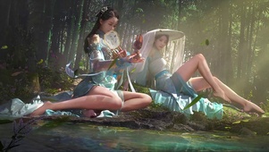 河边古风少女