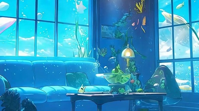 海底房间带鱼屏
