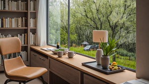 【雨景】飘窗办公桌