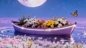 夜景花草树木带鱼屏