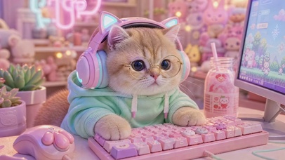 小猫玩电脑