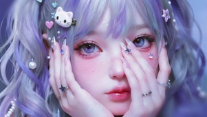 个性遮面少女