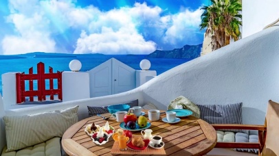 圣托里尼海滨咖啡厅