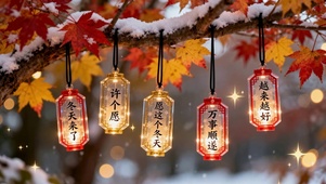 冬日许愿灯笼