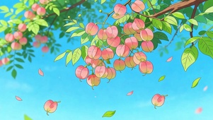 晴空下的粉簇枝