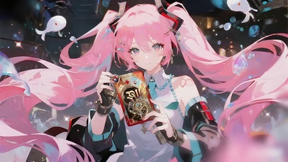 粉发初音