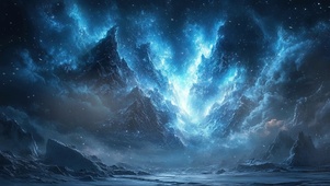 梦幻雪原冰川夜景