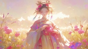 花花汉服女孩国风动漫