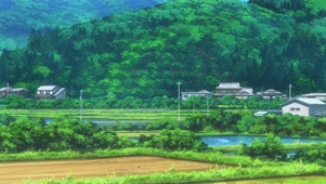 农村花草河边