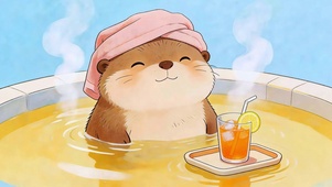 惬意獭獭泡澡