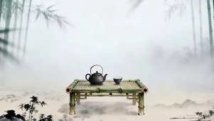 竹林茶座带鱼屏