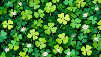 满屏幸运四叶草