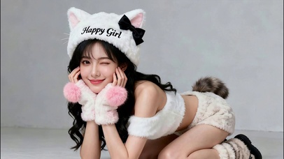 可爱的猫猫女孩