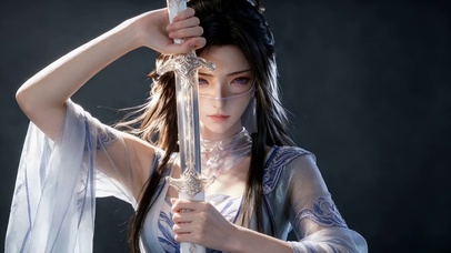 白衣紫灵—古风拔剑