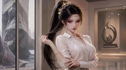 精致高马尾古风美少女