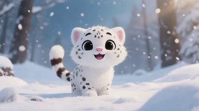 可爱小雪豹