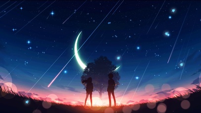 情侣相约看星空(动漫动态壁纸) - 动态壁纸下载 - 元气壁纸