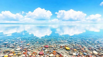 白云湖面