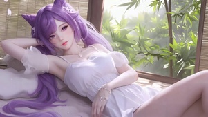 治愈窗边慵懒少女刻晴