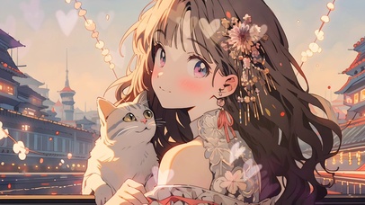 4K 猫咪女孩