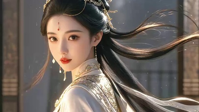 古宅长发古风美女