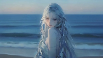 海边度假的女孩