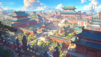 晴天古建筑群
