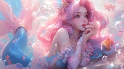 可爱治愈美少女人鱼