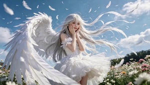 花海银发天使美少女