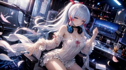 白发少女桌面