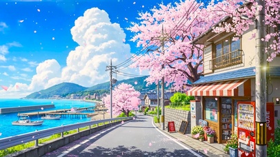 樱花海边公路