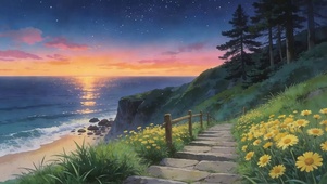 晚霞夜景