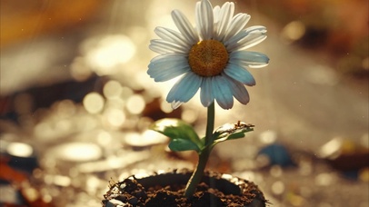 阳光下的小雏菊