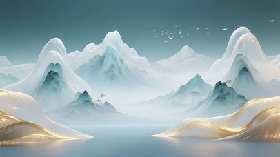 唯美古风山水画