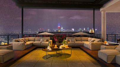 唯美都市雨天夜景