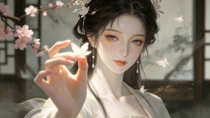 国风美人拈花